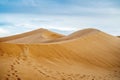 Many footprints on sand dunes of Sahara Desert, Morocco Royalty Free Stock Photo