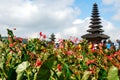 Many foreigners, local tourists, and visitors are visiting religious temple in Bali island during holiday season