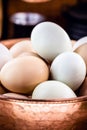 Many free-range eggs, large Brazilian eggs from chickens from minas gerais, in old rustic cuisine