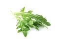 Many fresh arugula leaves on white background Royalty Free Stock Photo