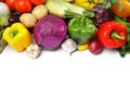 Many fresh ripe vegetables on white background Royalty Free Stock Photo