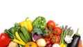 Many fresh ripe vegetables on white background Royalty Free Stock Photo