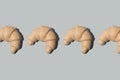 many frozen croissants bagels pattern