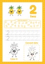 Many games on one page for preschool kids. Learning number 2 Royalty Free Stock Photo
