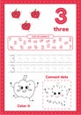 Many games on one page for preschool kids Learning number 3