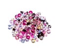 Many of gemstones diamonds, ruby isolated on white. High resolution photo. Royalty Free Stock Photo