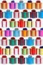 Many gifts collection presents Christmas background portrait for Royalty Free Stock Photo