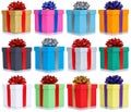 Many gifts collection presents Christmas birthday gift present i Royalty Free Stock Photo