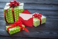 Many gifts and opened red envelope Royalty Free Stock Photo