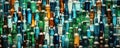 many glass bottles background AI generated Royalty Free Stock Photo