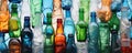 many glass bottles background AI generated