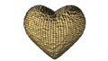 Many gold balls are formed in a 3d Golden heart which throbs and beats. In the end it breaks into pieces.