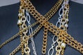 Golden Chains Necklaces Royalty Free Stock Photo