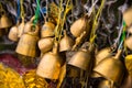 Many golden buddhist bells. Royalty Free Stock Photo