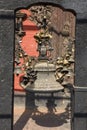 Many golden buddhist bells with wishes at a temple of Patan near Kathmandu on Nepal Royalty Free Stock Photo