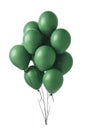 Many green balloons isolated on white background. Generative AI