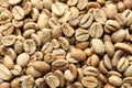 Many green coffee beans as background, top view Royalty Free Stock Photo