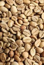 Many green coffee beans as background, top view Royalty Free Stock Photo