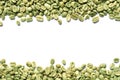 Many green coffee beans on white background, top view Royalty Free Stock Photo