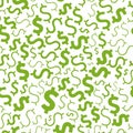 Many green money signs on white, seamless pattern