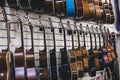 Many guitars in-store musical instruments b n