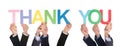 Many Hands Holding The Word Thank You Royalty Free Stock Photo