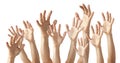 Many Hands Reaching Up Royalty Free Stock Photo
