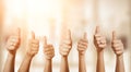 Many hands showing thumbs up Royalty Free Stock Photo