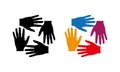 Many hands together group of people joining hands Royalty Free Stock Photo