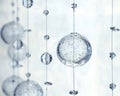 Many hanging glass balls for decoration. Royalty Free Stock Photo