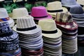 Many hats are in a shop in Thailand