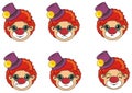 Many heads of clowns