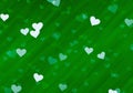 Many hearts on green backgrounds of Love symbol Royalty Free Stock Photo