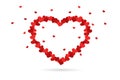 Many hearts in the shape of a big heart. Isolated on a white background. Love symbol. Red color. Icon or logo. Valentine`s day. Royalty Free Stock Photo