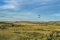 Many hot air balloons in the sky at blue sky with clouds background Royalty Free Stock Photo