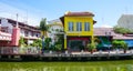 Many houses belong the river in Melaka, Malaysia