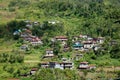 Many houses on the hill in Banaue, Philippines Royalty Free Stock Photo