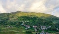 Many houses on the hill at Banaue town in Ifugao, Philippines Royalty Free Stock Photo