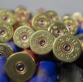 Many hunting cartridges close up Royalty Free Stock Photo