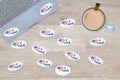 Many I Voted stickers on desk of hacker