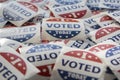 Many I voted today stickers. USA presidential elections concept Royalty Free Stock Photo