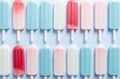 many ice pops in bluewhite and pink