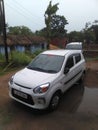 New Indian Alto 800 car on the open space....