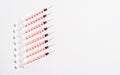 Many insulin syringes lie flat on a white background Royalty Free Stock Photo