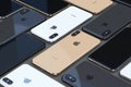 Many iPhone Xs Gold, Silver and Space Grey mosaic composition