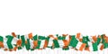 Many irish flags on white background