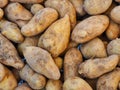 Many Irregular Shaped Potatoes For Sale at Fruit and Vegetable market