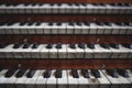 Keys on a big old brown church organ Royalty Free Stock Photo