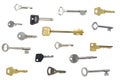 Many keys isolated background