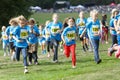 Many kids running during the Generation PEP day in Hagaparken to encourage kids to physical activity, initiated by prins Daniel Royalty Free Stock Photo